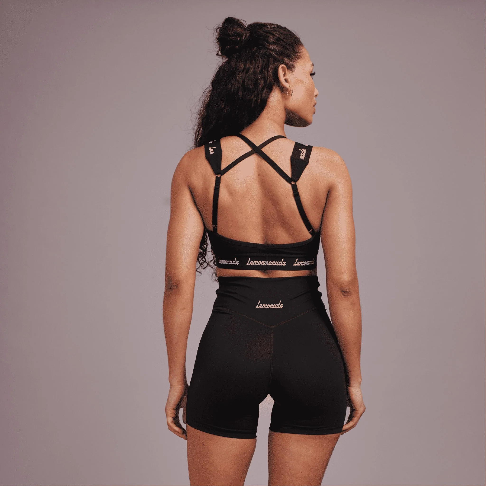 Cross Strap Sports Bra - Black - Image 3