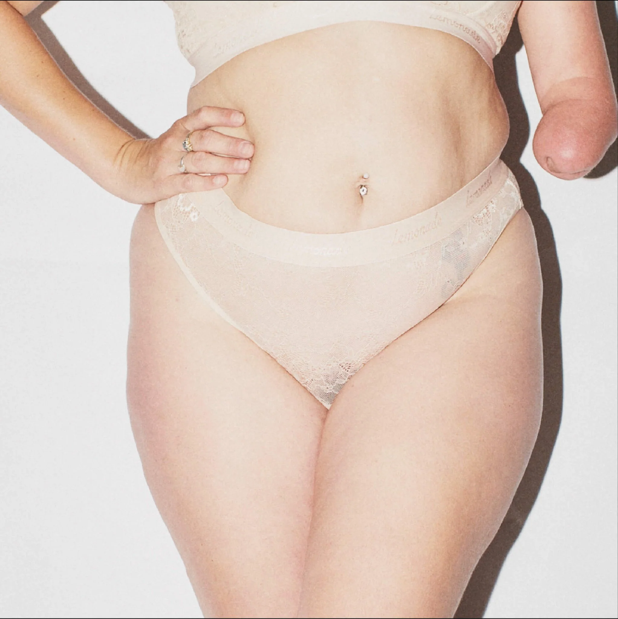 Nude Lace Brief - Almond - Image 3