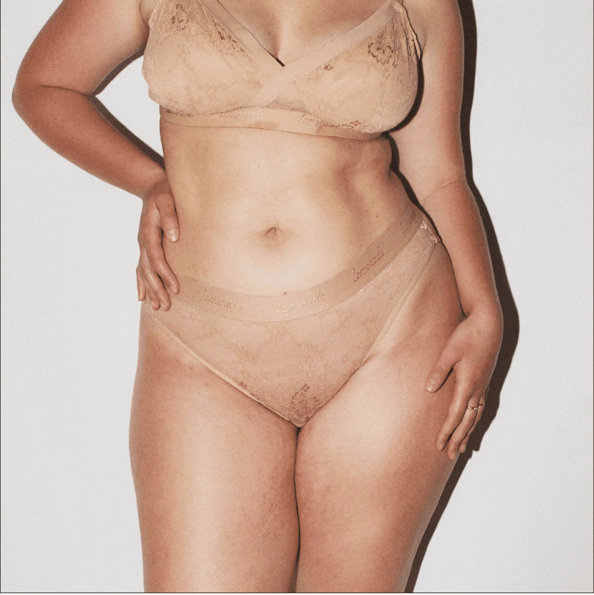 Nude Lace Brief - Caramel - Image 2