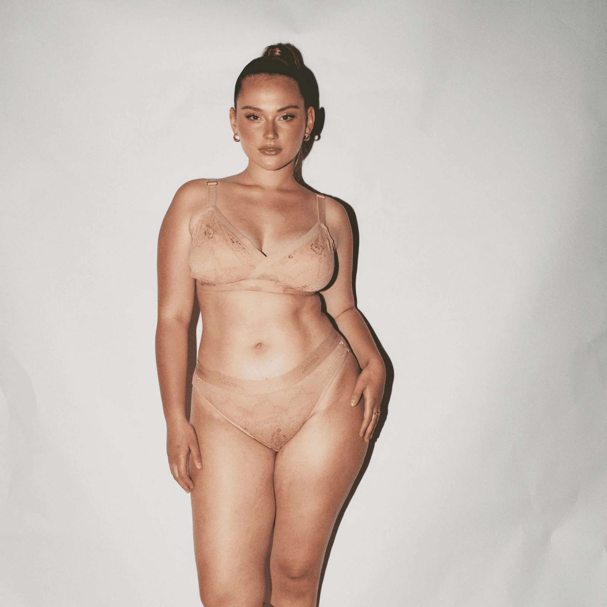 Nude Lace Brief - Caramel - Image 4