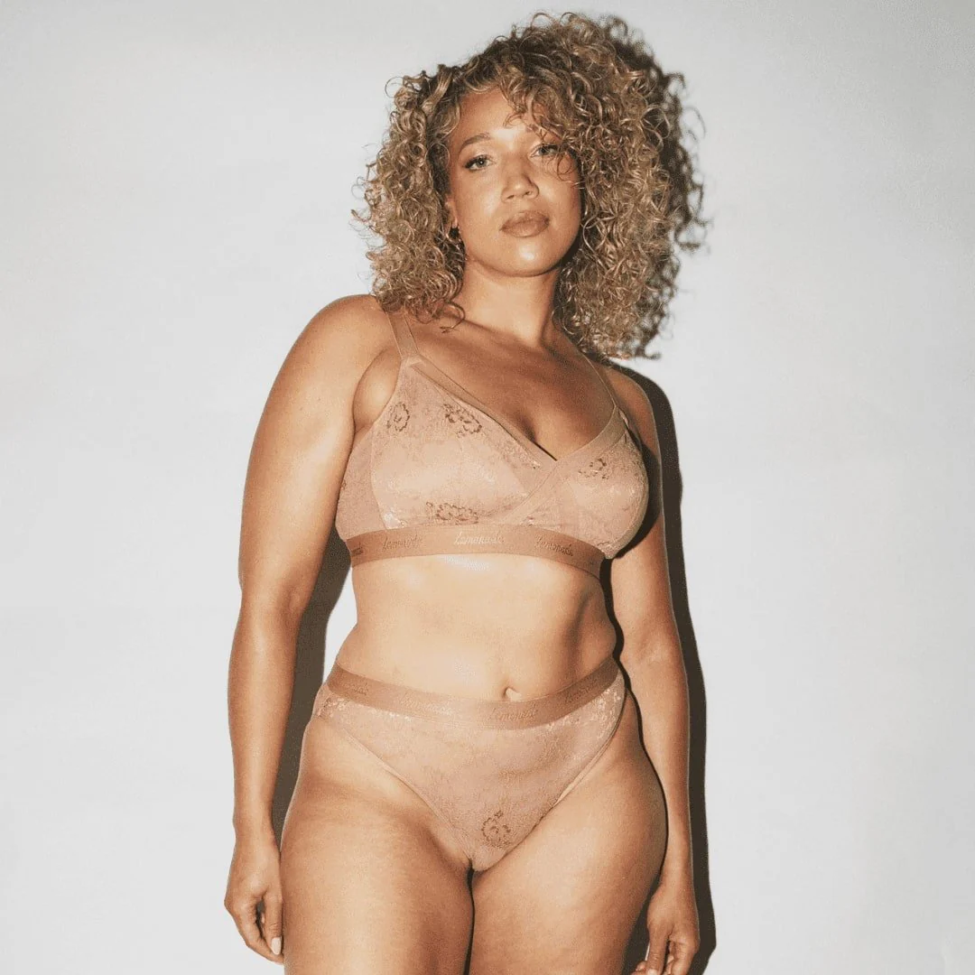 Nude Lace Brief -  Mocha - Image 2