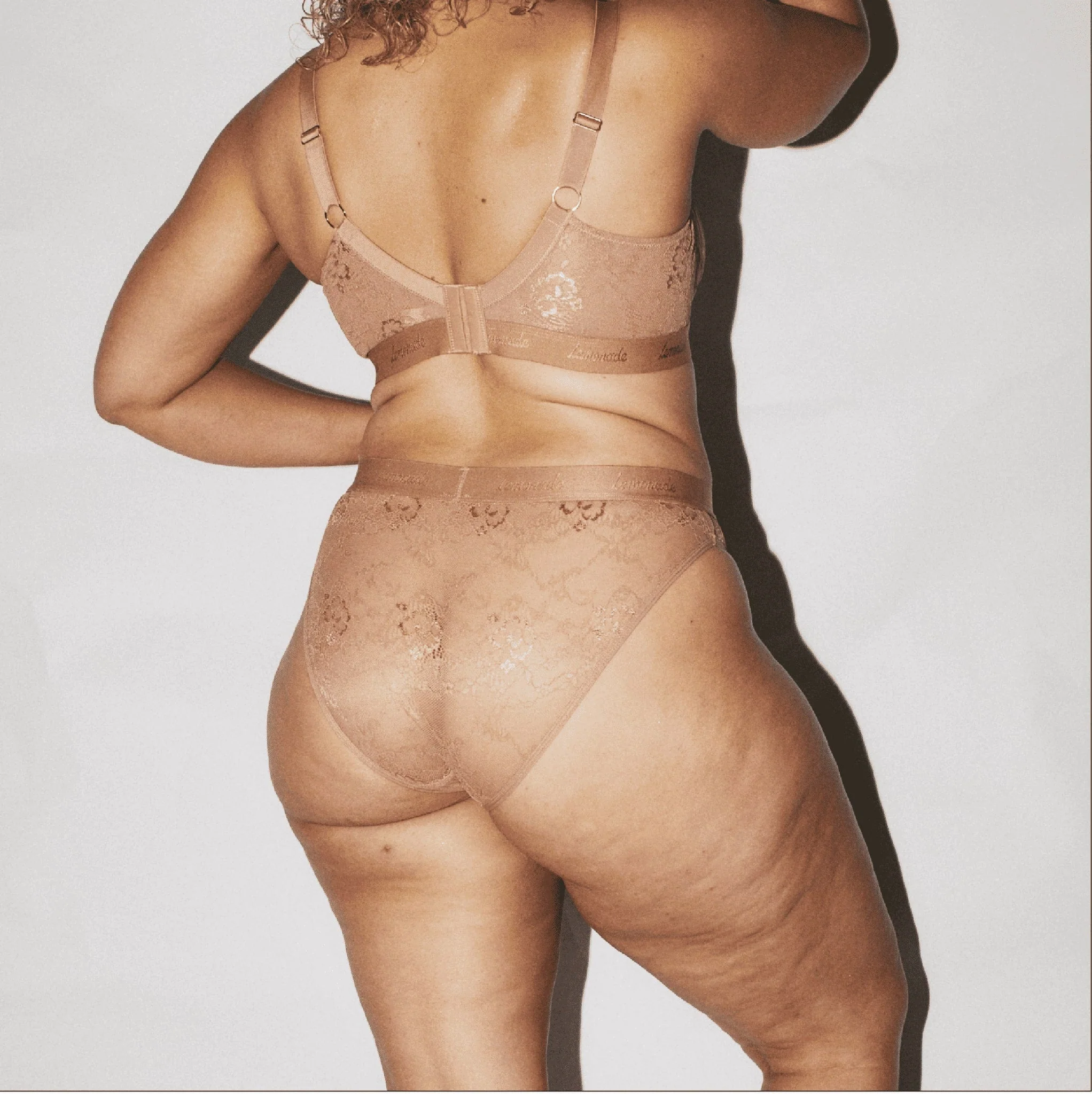 Nude Lace Brief -  Mocha - Image 3