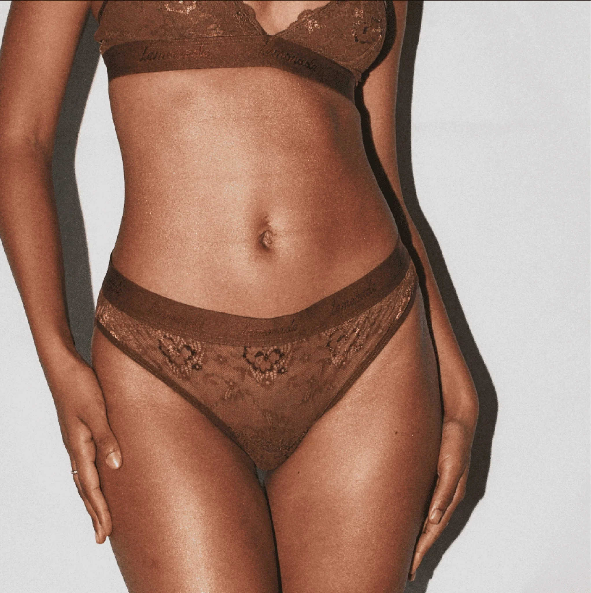 Nude Lace Brief - Toffee - Image 3