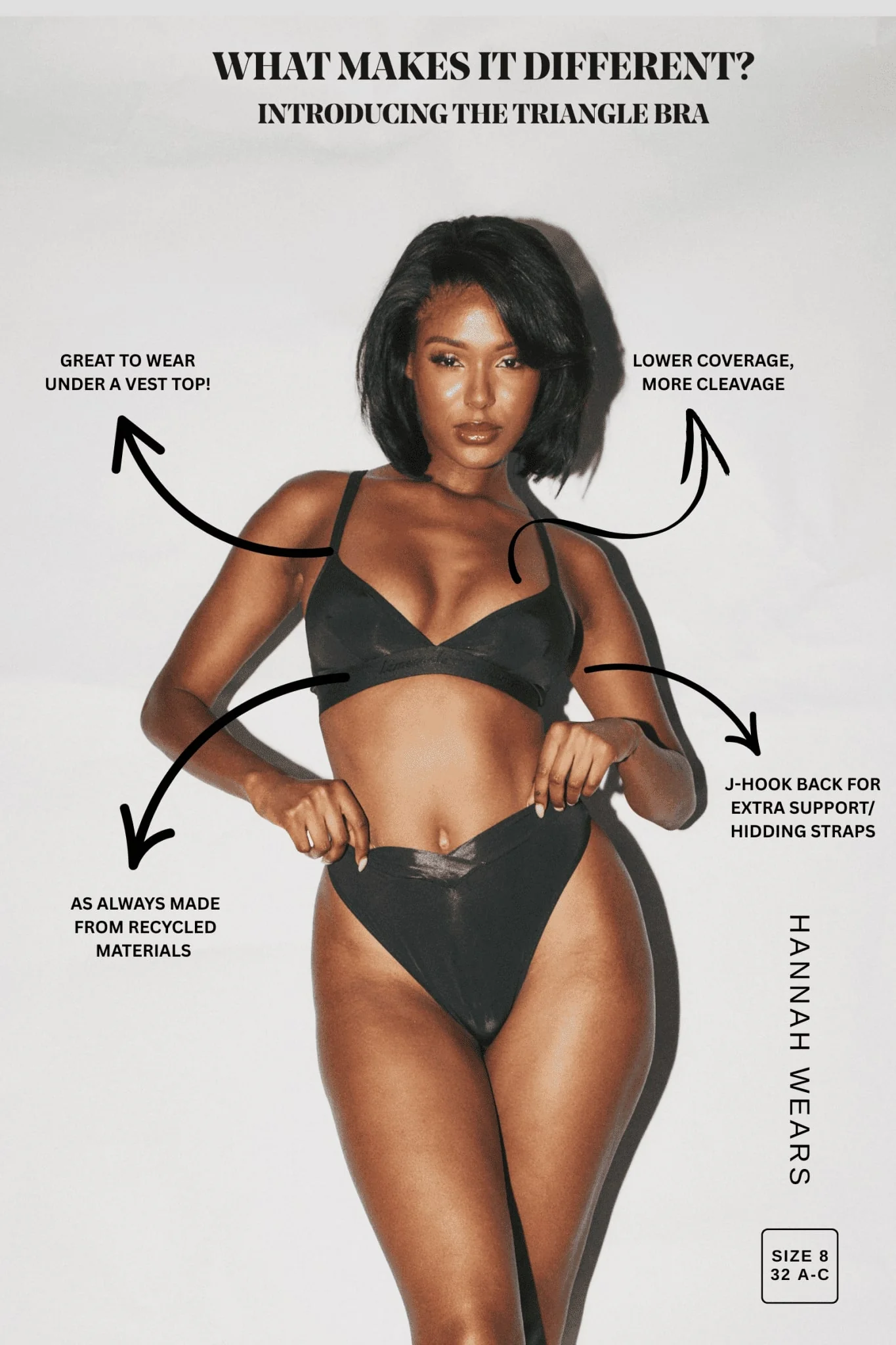 Second Skin Triangle Bralette - Black - Image 4