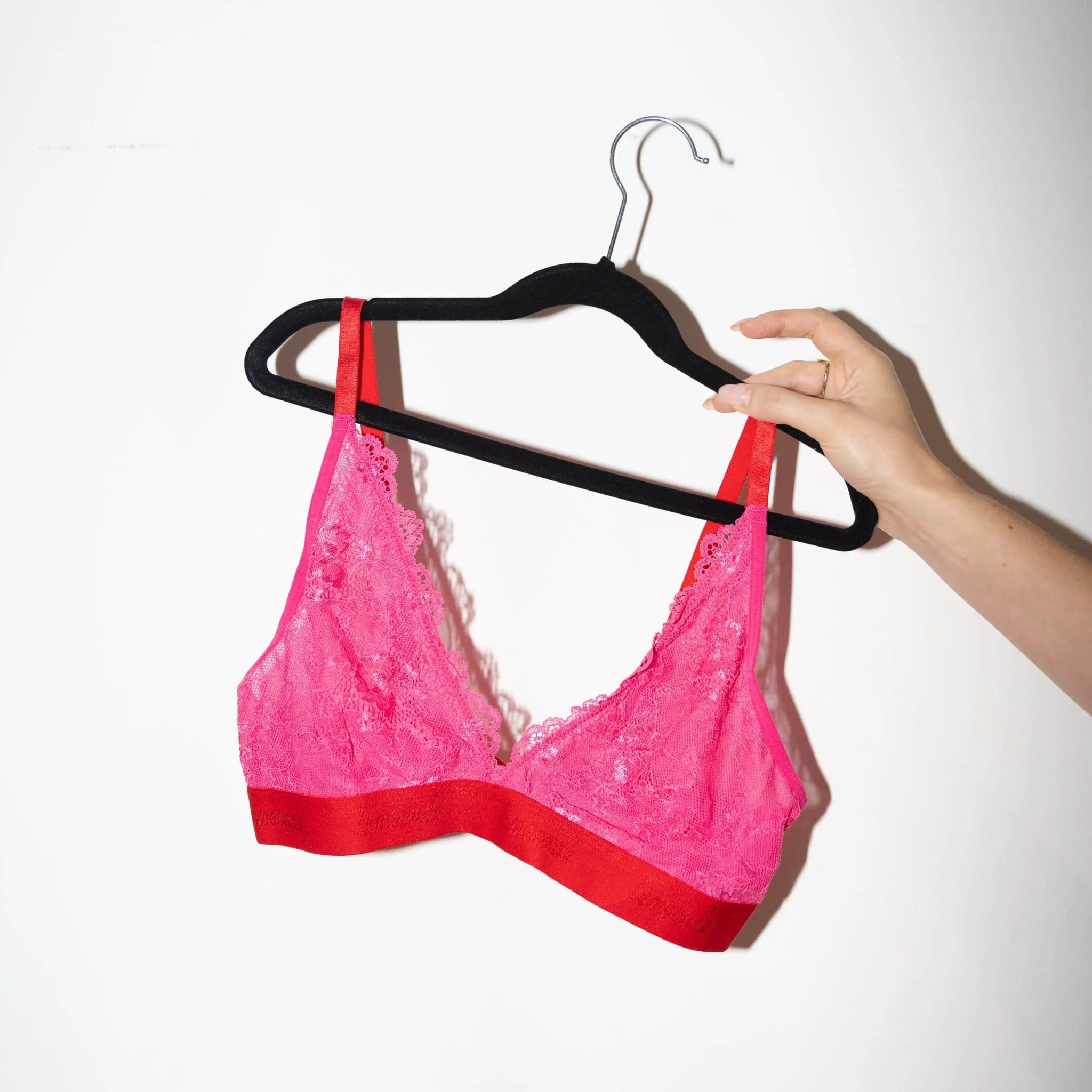 Signature Lace Bralette - Dark Pink - Image 3