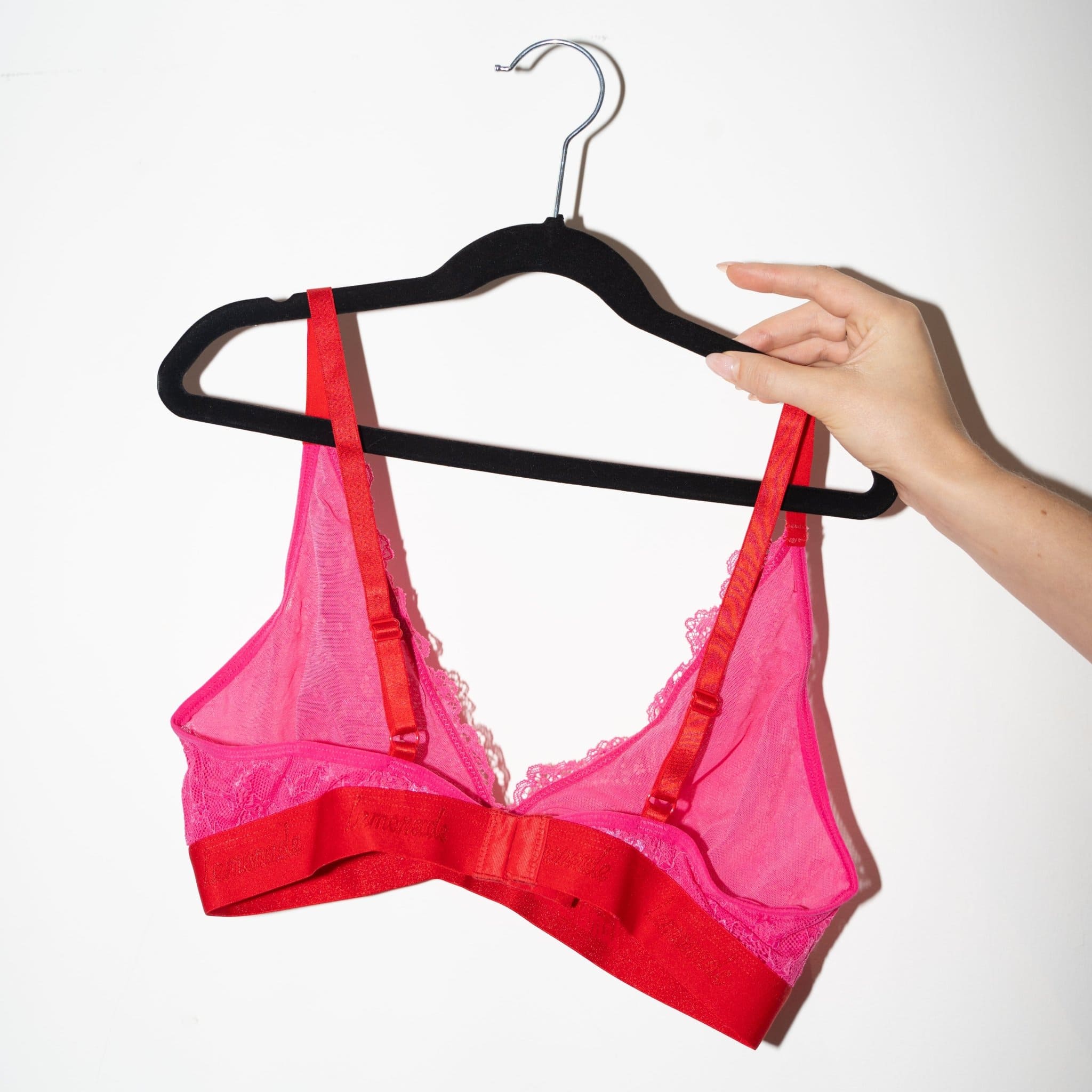 Signature Lace Bralette - Dark Pink - Image 6