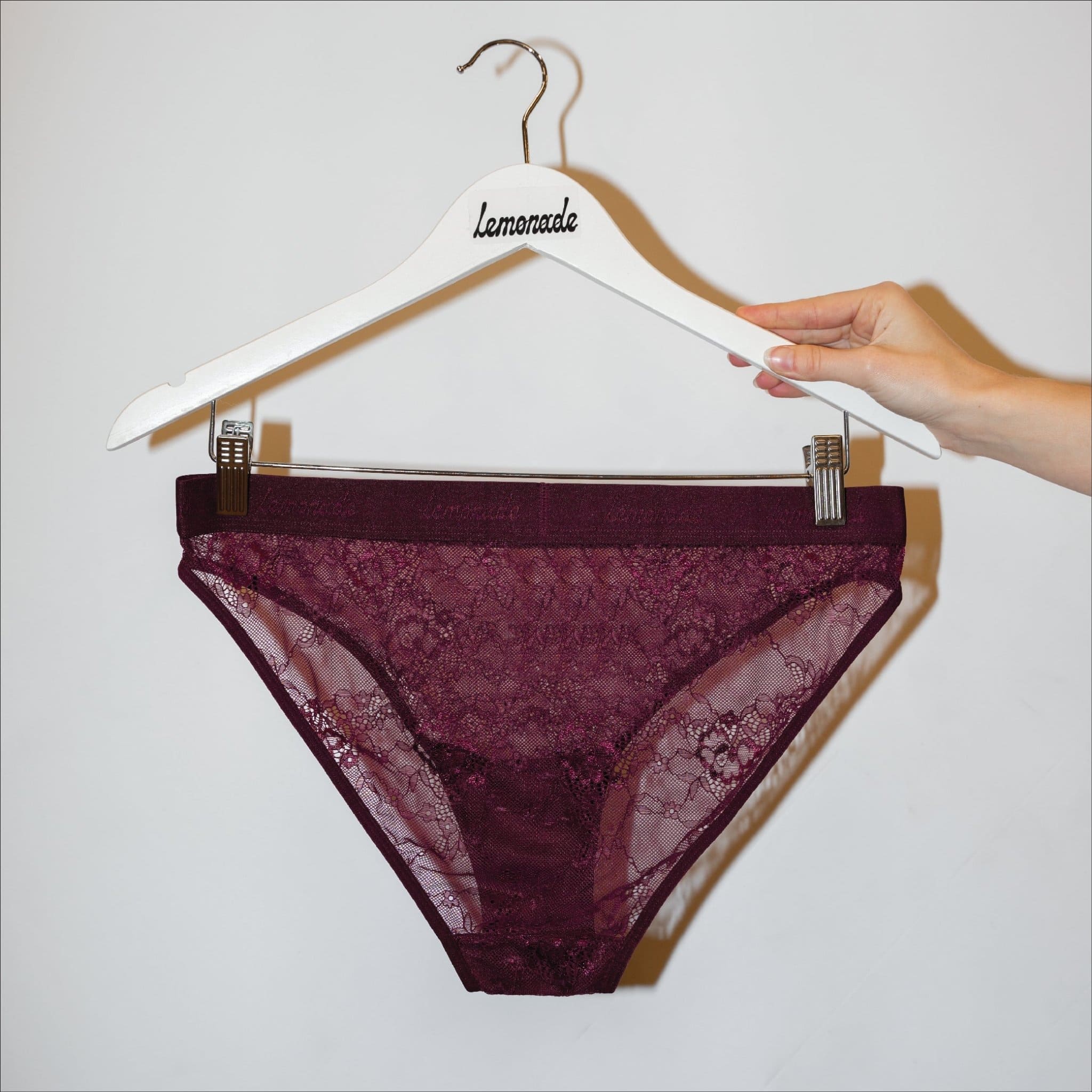 Signature Lace Brief - Wine - Image 2