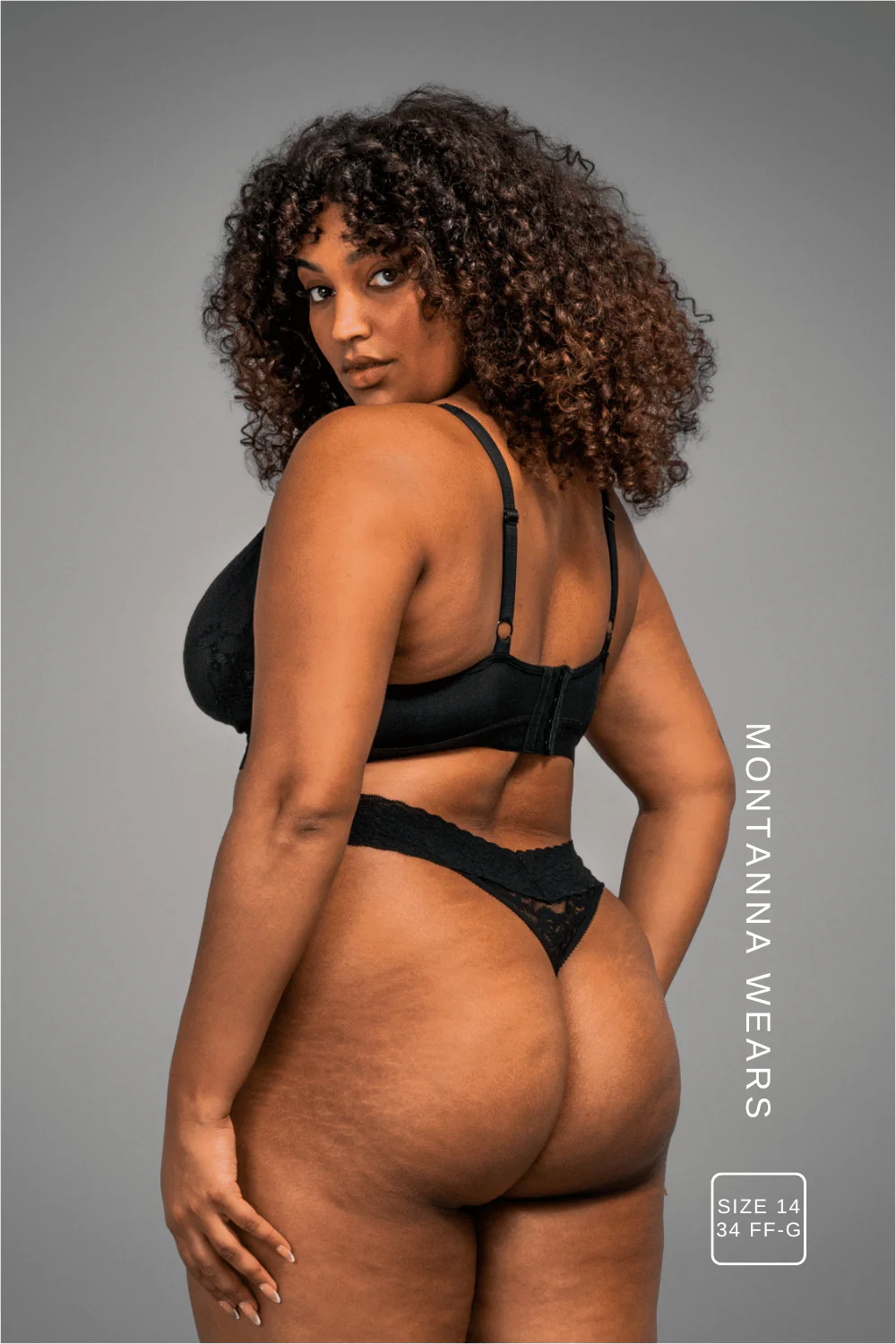 Stretch Lace Thong - Black - Image 3